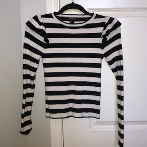 Black and white stripped long sleeve top